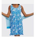 Draper James Ruffle Nightie Blue Shadow Floral Sleeveless Women's Size S M Photo 5
