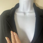 1901 Black Knit Blazer Sweater Jacket S Stripe Sleeve Collar Preppy Merino Blend Photo 2