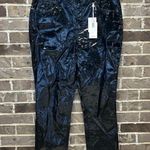 Good American NEW Good Classic Faux Leather Straight Leg Pants Black Sz 14 / 32 Photo 0