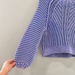 Free People Sweetheart Chunky Knit Sweater Blue Egret XS Photo 1