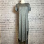 Gianni Bini GB Women's Size Large Gray Ribbed Knit High-Low T-Shirt Dress Photo 2