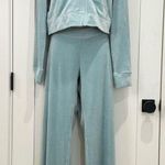 Juicy Couture  OG Big Bling Velour Hoodie Track Pants Set Pastel Turquoise Large Photo 5