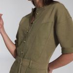 Reiss 💕💕 Emlyn Panel Detail Short Sleeve Sweatshirt Dress Khaki Green 8 US NWT Photo 4