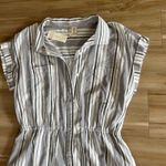 Striped Collared Short Dress Multi Size L Photo 8