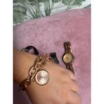 Lot of 4 Watches Charm Bracelet Mixed Metals Rose Gold Black Vintage Pink Photo 6