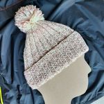 Handmade Knitted Ribbed Beanie With Pompom Soft Pink and White Warm Hat Cap Photo 12