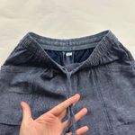 Old Navy  Blue Chambray Linen Blend High Rise Slim Leg Ankle Pant XS Photo 2