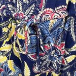 Talbots Women’s Bright Floral Dress Drawstring Waist Blue & Pink Short Sleeve LP Photo 4