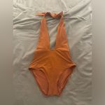 Aerie One Piece Burnt Orange Halter Swim Suit Photo 3
