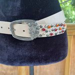 Velez Women's Cream Leather Beaded Western Style Belt Size M Size M Photo 1