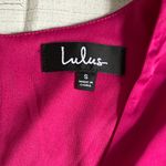 NWT Lulu's Magenta Long Sleeve Dress Ruched Skirt Pink Photo 1