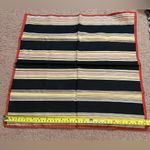Vintage Red Navy stripes, 20" square, Polyester Bambergers Italian handkerchief Black Photo 1