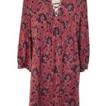 Madewell  Women’s Silk Lace-up Floral Dress Size S Babydoll Peasant Sleeves Photo 3