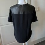 Sandro  Black lamb Leather Panel Top Photo 3