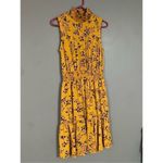 Nanette Lepore Nanette  Colonel Mustard Pleated High Neck Dress Sz 6 Photo 1