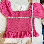 WAYF  Smocked Crop Top Size XL Summer Top Vacation Hot Pink Photo 7