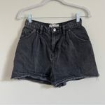 Reformation  Isabelle Pleated Short Size 25 Black Denim High Waisted Jean Photo 1