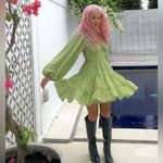 Princess Polly  Danny Long Sleeve Mini Dress Green Size 8 Photo 9