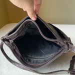 Vintage 90s Brown Genuine Leather Shoulder Bag Boho Festival Crossbody Purse Photo 9