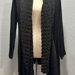 Rossi Roma Size XL Black Long Sleeve Pleated Cardigan Micropleat Dressy Layering Photo 0