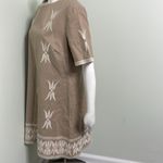 ZARA  Embroidered Tan Mini Dress XL Photo 9