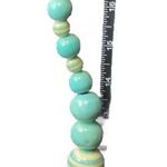 Vintage Turquoise Beaded Necklace With Silver Clasp Striped Vintage Bead Look Blue Photo 10