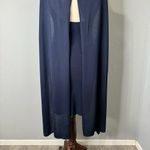 ZARA New Navy Blue Elegant Round Neck Knit Cape Dress Slit Long Sleeves Size S Photo 10
