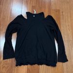 Nanette Lepore Black Mesh Sleeve Cold Shoulder Blouse size L Photo 8