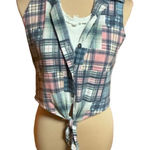 Vtg 80s plaid belly top Photo 0