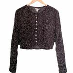Amuse Society NWT Black Dots Isn’t She Charming Cropped Blouse Size Large NEW Photo 1