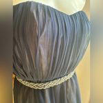 Sequin Hearts Strapless Flare Embellished Dress Navy Blue Homecoming Cocktail Photo 1