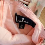 Lulus NWT  Floral Midi Dress Square Neck Back Tie Cutout Pink Tropical Size S Photo 4