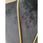 Womens Gold Cuban Chain Necklace With Angel Coin Pendant And Toggle Lock Jewelry Orange Photo 5