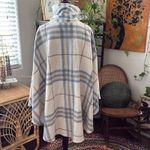 Free People  Woodstock Brushed Plaid Combo Pullover Quarter Zip Poncho Photo 2