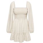 Aritzia  Wilfred Tempest Linen Smocked Mini Dress Size M Photo 4