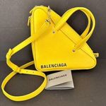 Balenciaga  Triangle Duffle Bag Yellow Leather Small Crossbody Bag Photo 0