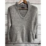 American Eagle Wool Blend Sweater Jegging Fit Hooded Gray Long Sleeve V-Neck M Photo 6