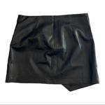 Mango MNG Skin effect faux leather wrap mini skirt XXL Wednesday goth Photo 4