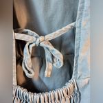 7 For All Mankind  Sz S Denim Chambray Tie-Back Babydoll Mini Puff Sleeve Dress Photo 4