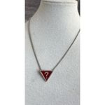 Guess Los Angeles Silver Women's Necklace Red Pendant Stamped Y2K RARE Photo 9