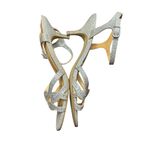 Badgley Mischka Shoes Womens Size 7.5 Glitter Strappy Heels Sandals Dressy Forma Photo 4