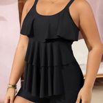 Younique Black Tiered Ruffle Tankini Size 16W Photo 2