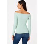 American Eagle Top Womens Mint Green Boatneck Cold Shoulder Slim Stretch Size M Size M Photo 2
