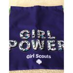 Girl Scouts Girl Power Black & Purple‎ Drawstring Backpack Tote Bag NEW Canvas Photo 1