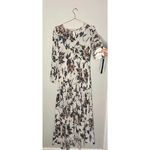 Free People  First Kiss Maxi Dress Medium Sleeve Flowy Floral Scoop Neck White Photo 5