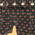 Free People Joanie Corduroy Printed Mini Skirt Full Button Black Size 24 Photo 3