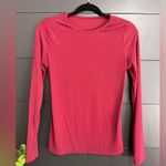 Burgundy Long Sleeve Ribbed Stretch Fitted Women’s Shirt Sz M NWOT Size M Photo 4
