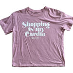 Sex and the City “Shopping is my Cardio” Rose Pink Baby Cropped T Photo 0