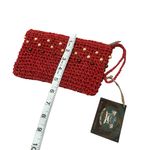 NEW Red & Brown Beaded Style Natural Design Sun N Sand Wallet Wristlet Purse Bag Photo 2