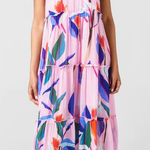 Tuckernuck Oliphant Pink Floral Tropical Ruffle Tiered Mini Dress Size Small Photo 0